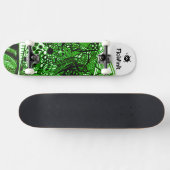Zwart groen Abstract Persoonlijk Skateboard (Horizontaal)