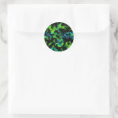 Zwart-groen abstract ronde sticker (Tas)