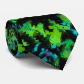 Zwart-groen abstract stropdas (Opgerold)