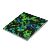 Zwart-groen abstract tegeltje (Zijkant)