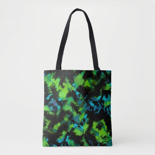 Zwart-groen abstract tote bag (Voorkant)