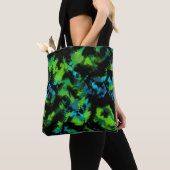 Zwart-groen abstract tote bag (Dichtbij)