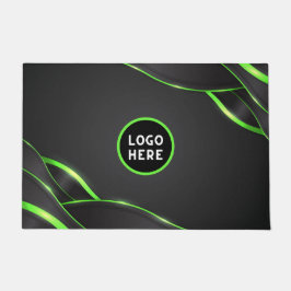 Zwart & Groen Abstract Vloeibaar Design | Logo Toe Deurmat