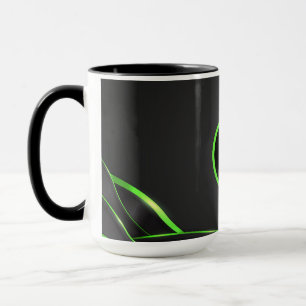 Zwart & Groen Abstract Vloeibaar Design Logo Toe Mok