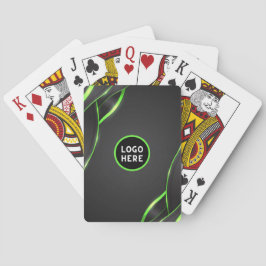 Zwart & Groen Abstract Vloeibaar Design | Logo Toe Pokerkaarten