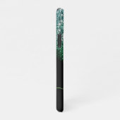 Zwart Groen Aqua Faux Glitter Kalligrafie Naam iPhone Hoesje (Rechterkant)