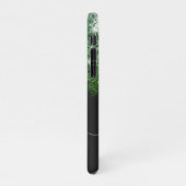 Zwart Groen Aqua Faux Glitter Kalligrafie Naam iPhone Hoesje (Linkerkant)