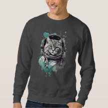 Zwart Groen Astronaut Cat Design