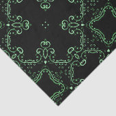 Zwart-groen  barokpatroon tissuepapier (Detail)