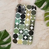 Zwart Groen Beige Bruin Mideeuwse cirkels Patroon Case-Mate iPhone Case