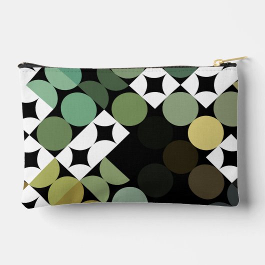 Zwart Groen Beige Bruin Mideeuwse cirkels Patroon Etui (Achterkant)