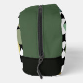 Zwart Groen Beige Bruin Mideeuwse cirkels Patroon Toilettasje (Rechts)