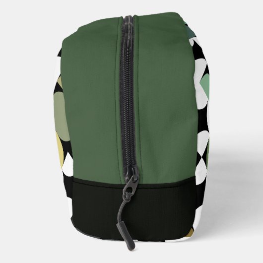 Zwart Groen Beige Bruin Mideeuwse cirkels Patroon Toilettasje (Rechts)