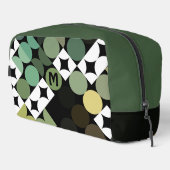 Zwart Groen Beige Bruin Mideeuwse cirkels Patroon Toilettasje (Rechterhoek)