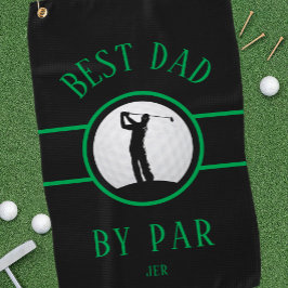 Zwart Groen Beste Papa Door Par Gepersonaliseerd Golfhanddoek