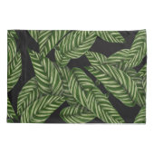 Zwart Groen Blad Luxe Kussensloop (Achterkant)