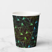 Zwart groen blauw patroon Abstract Uniek Geometris Papieren Bekers (Achterkant)