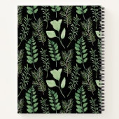 Zwart-groen botanisch zakboek notitieboek (Achterkant)