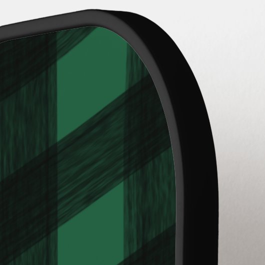 Zwart-groen buffelblok Monogram Initiaal controle Pickleball Paddle (Links Detail)