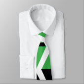 Zwart Groen Chevron Stripe Stropdas (Gebonden)