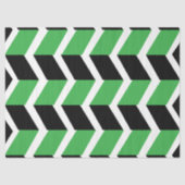 Zwart Groen Chevron Stripe Tissuepapier (Voorkant)