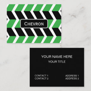 Zwart Groen Chevron Stripe Visitekaartje