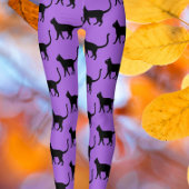 Zwart Groen Crazy Cat Woman Leggings