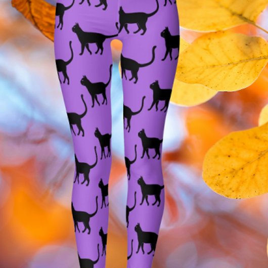 Zwart Groen Crazy Cat Woman Leggings