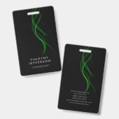 Zwart Groen Curves Elegant Modern Badge (Voor- en achterkant)