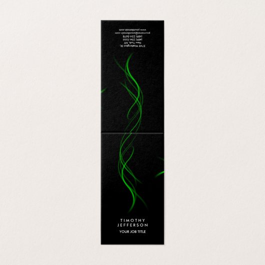 Zwart Groen Curves Elegant Modern Visitekaartje (Buitenkant ongevouwen)