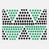 Zwart groen driehoekcirkel geometrisch patroon inpakpapier vel (Voorkant)