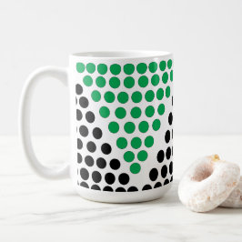 Zwart groen driehoekcirkel geometrisch patroon koffiemok