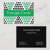 Zwart groen driehoekcirkel geometrisch patroon visitekaartje (Voorkant / Achterkant)