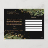 Zwart Groen Elegant Kerstmis Modern Botanisch Feestdagenkaart (Achterkant)