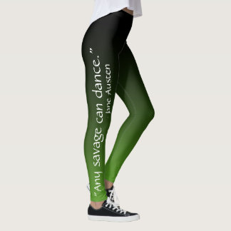 Zwart & Groen "Elke wilde kan dansen" Jane Austen Leggings