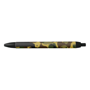 Zwart, groen en bruin camouflage zwarte inkt pen