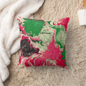 Zwart, groen en rood abstracte marmer stijl. kussen (Deken)