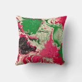 Zwart, groen en rood abstracte marmer stijl. kussen (Achterkant)