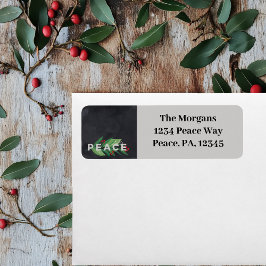 Zwart, groen en rood Peace Return-adres Etiket