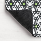Zwart groen en wit cirkelvormig geometrisch ontwer muismat (Hoek)