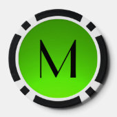 Zwart groen fade aangepaste monogram poker chips (Achterkant)