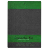 Zwart & Groen Faux Lederen Steken Effect Klembord (Achterkant)