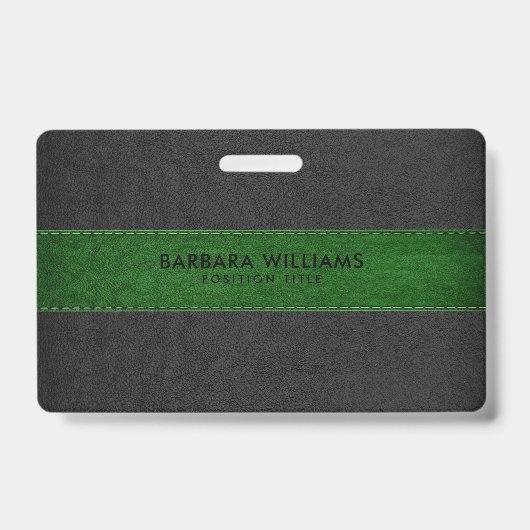 Zwart & Groen Faux leer Badge (Voorkant)