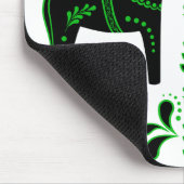 Zwart/groen Folk Dala paard/Folk Friesian Muismat (Hoek)