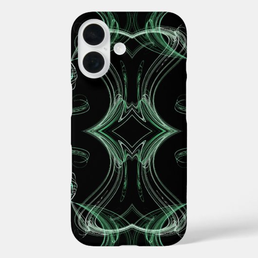 Zwart & Groen Fractal telefoonhoesje Case-Mate iPhone Case (Achterkant)