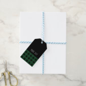 Zwart & Groen Geruit Buffalo Checker Patroon Moder Cadeaulabel (Met Touw)