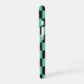 Zwart Groen Geruit Checkerboard Anime Style iPhone 16 Hoesje (Linkerkant)