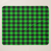 Zwart Groen Geruit Sherpa Deken (Voorkant (horizontaal))
