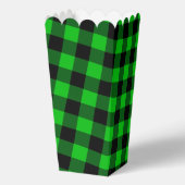 Zwart Groen geruite Check Popcorn Box Bedankdoosjes (Achterkant)