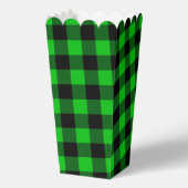 Zwart Groen geruite Check Popcorn Box Bedankdoosjes (Voorkant)